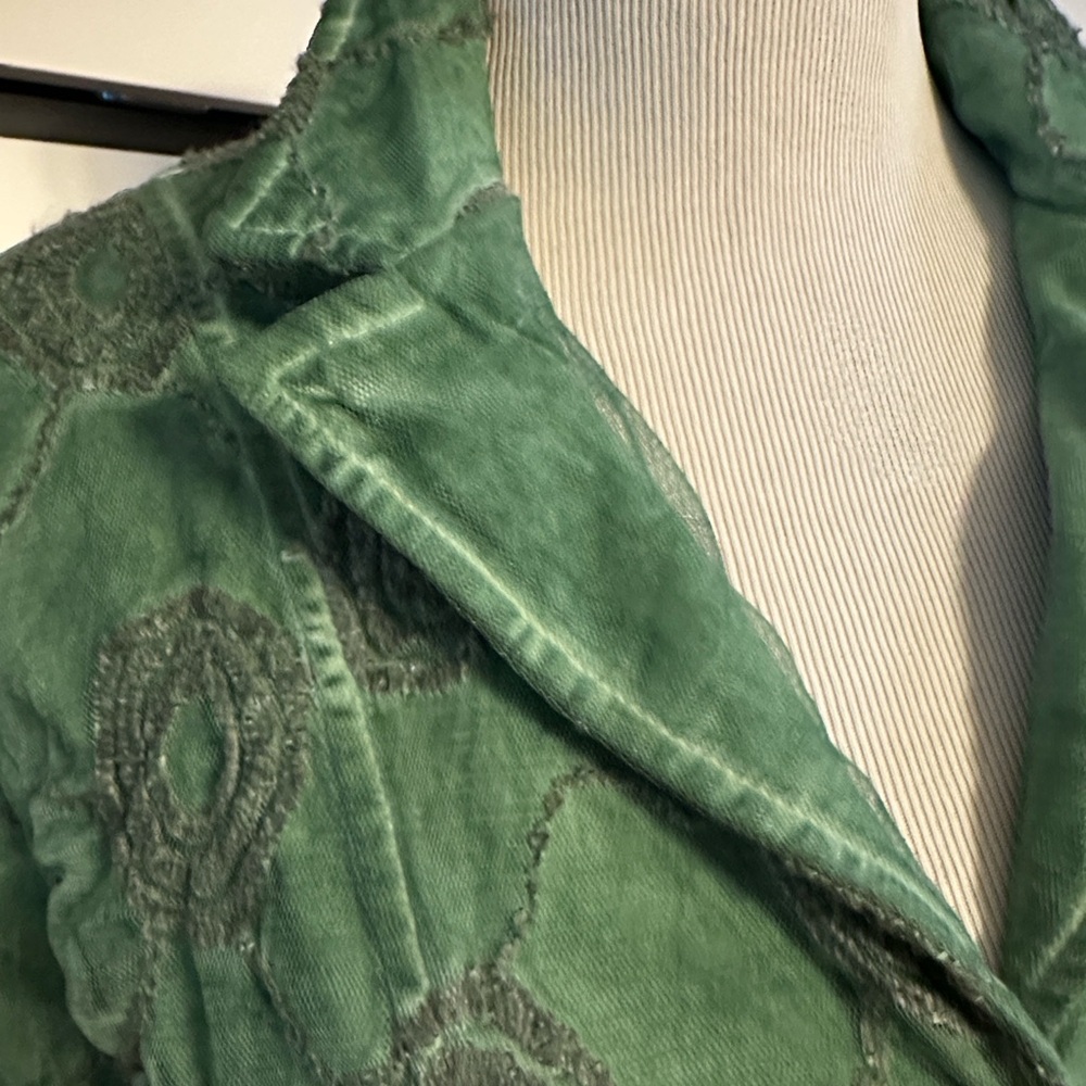 Green Boho style women’s blazer Jacket - Picture 5 of 15